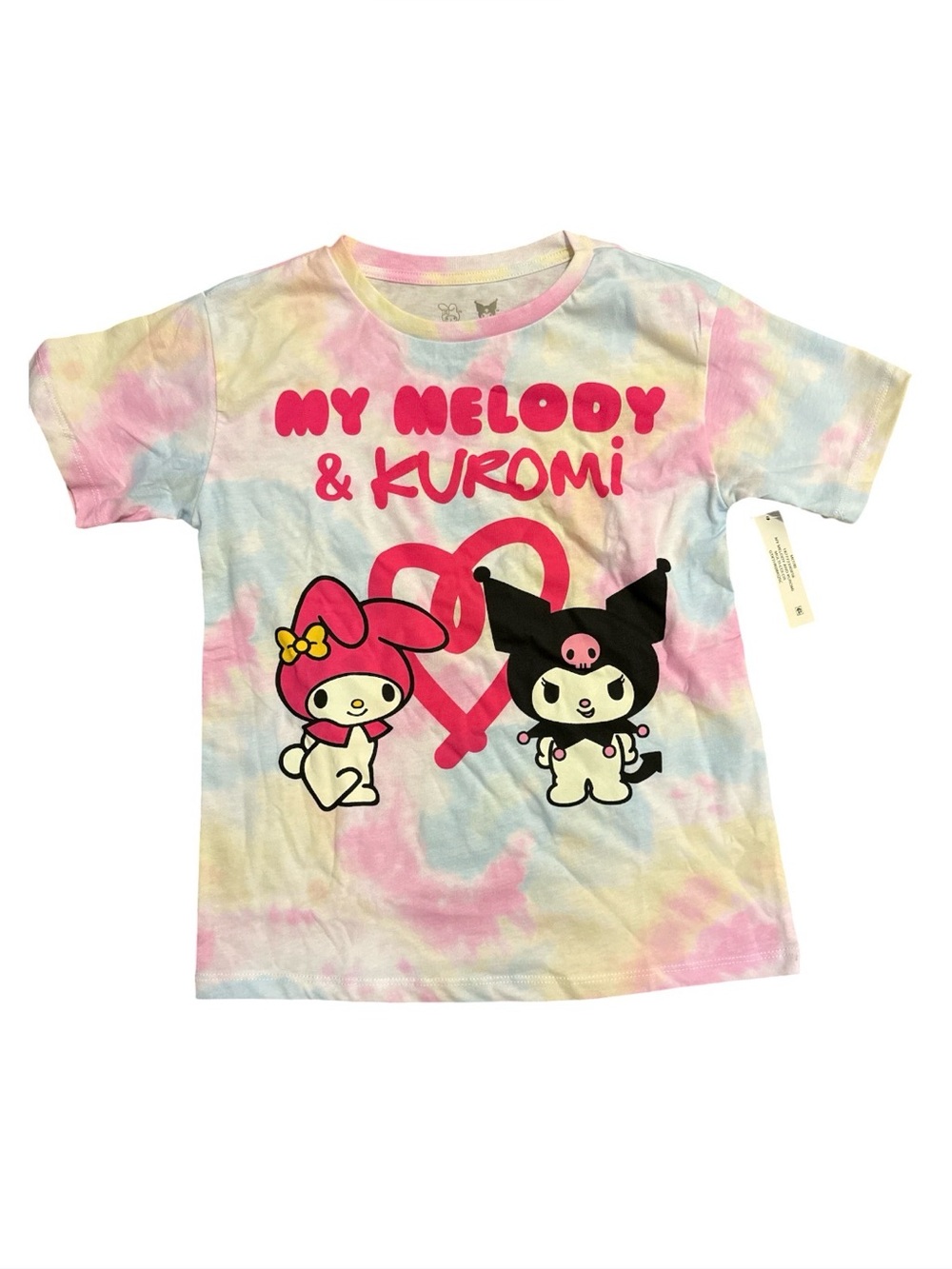 Sanrio My Melody & Kuromi Tie-Dye Tee - Pink, Blue, Yellow